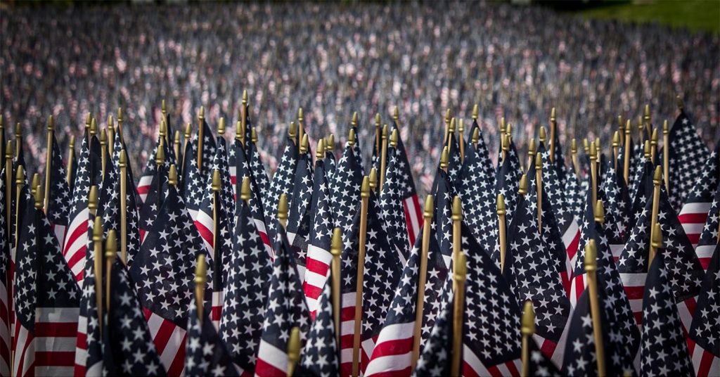 Background Image of American Flags